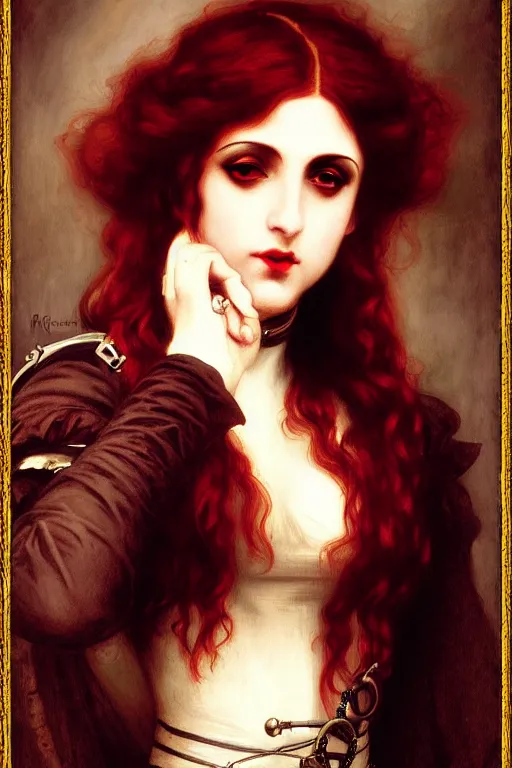 Prompt: steampunk victorian vampire painting by rossetti bouguereau, detailed art, artstation