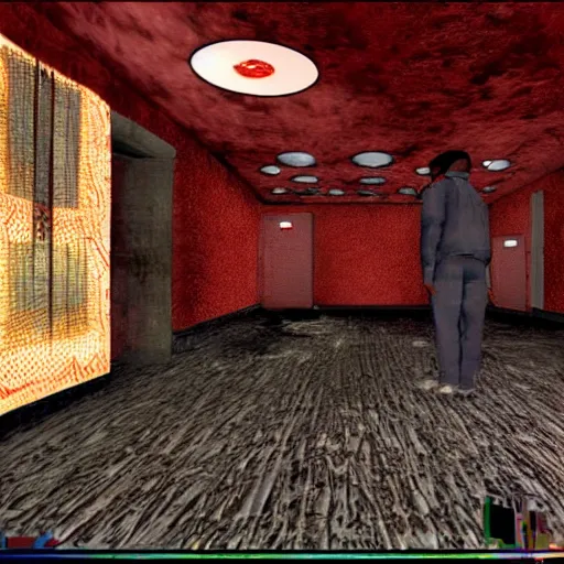 Prompt: videodrome as a ps 2 survival horror game developed by team silent with art direction by francis bacon