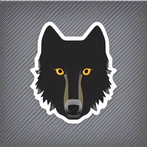 Prompt: minimalistic icon of a black wolf