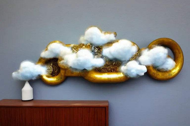 Image similar to favela tuba cloud sculpture, mid century modern environment, sunny, milky way, award winning art, epic dreamlike fantasy landscape, ultra realistic,