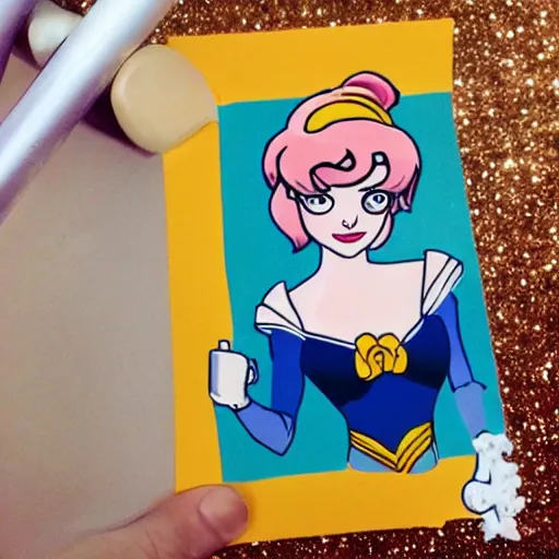 Image similar to emma stone in the style of sailor moon