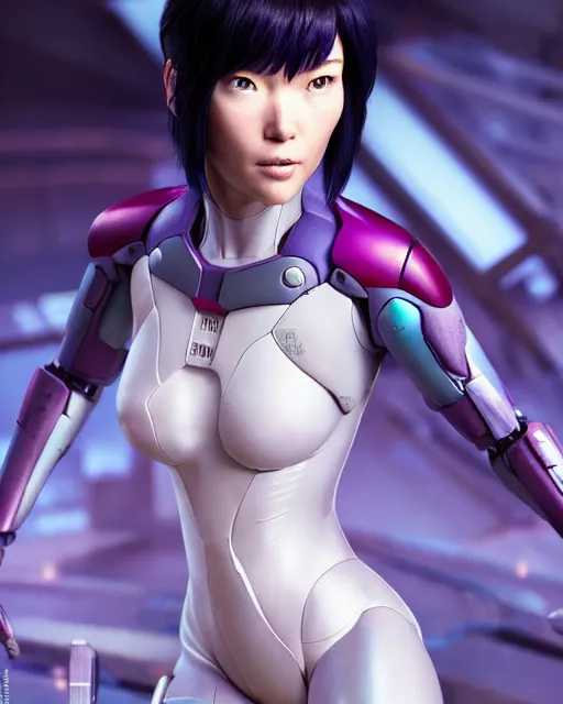 Image similar to weta disney pixar movie still portrait photo of motoko kusanagi ghost in the shell : : as cyborg woman by pixar : : by weta, wlop, ilya kuvshinov, rossdraws, artgerm, marvel, maxim cover, latex, octane render, sweaty, iridescent, bright morning, anime, liosh, mucha : :