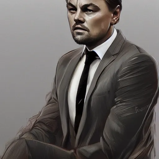 Prompt: full figure ultra realistic illustration, leonardo dicaprio as business man, intricate, elegant, highly detailed, digital painting, artstation, concept art, smooth, sharp focus, illustration, art by artgerm and greg rutkowski and alphonse mucha