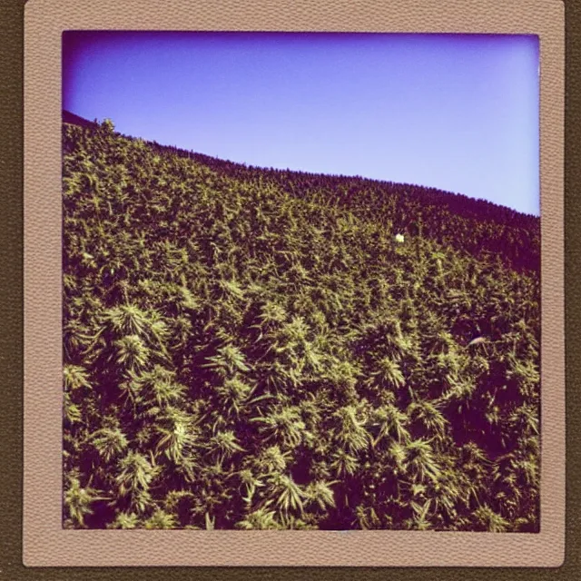 Image similar to hills of cannabis, polaroid