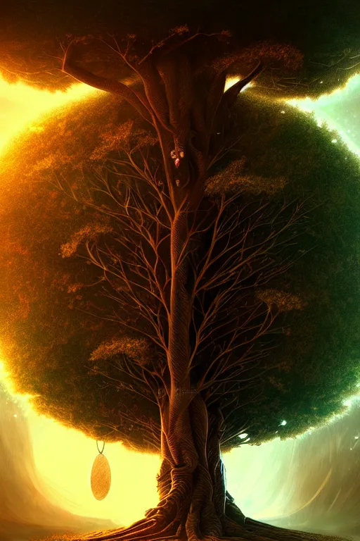 Image similar to tree of life, future, time travel, illustration, high quality, details, intricate, atmosphere, highly detailed, cinematic, digital painting, deviantart, cinematic, concept art