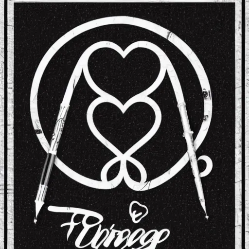 Prompt: tattoo stencil. pencil line drawing, black and white, stylized heart of a logo for a gym