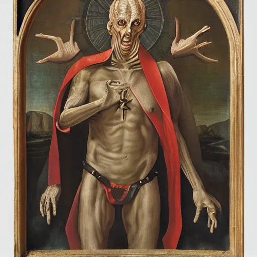 Image similar to Reptilian Space Pope, Far Future, Sci-Fi, Year 10,000, Renaissance Art