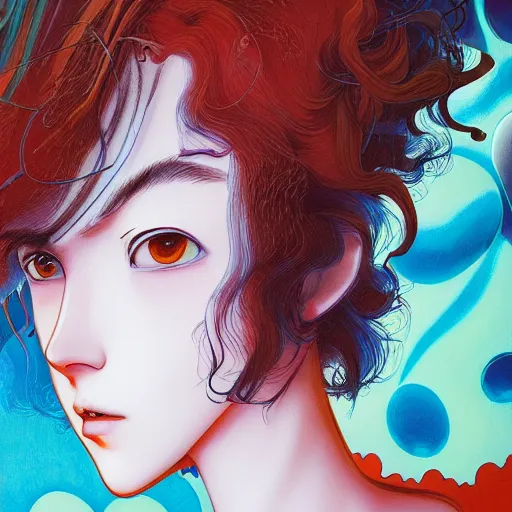 Prompt: prompt : wierd character portrait soft light painted by james jean and katsuhiro otomo and erik jones, inspired by evangeleon anime, smooth face feature, intricate oil painting, high detail illustration, sharp high detail, manga and anime 1 9 9 9