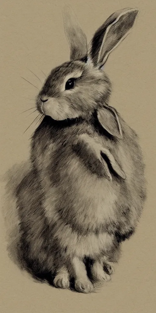 Image similar to a rabbit in the style of anders zorn