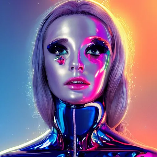 Image similar to A portrait of a cybernetic girl in shiny latex catsuit. Universe background, trending on artstation, digital art, by Stanley Artgerm Lau, WLOP, Rossdraws, James Jean, Andrei Riabovitchev, Marc Simonetti, Yoshitaka Amano