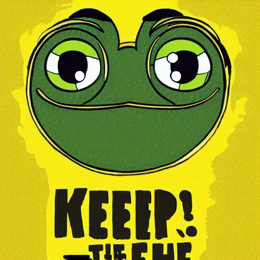 Prompt: pepe the frog!!!, yellow ocean!, feels good man, 4 chan, memes, magic, kek, award - winning, photorealistic, digital illustration