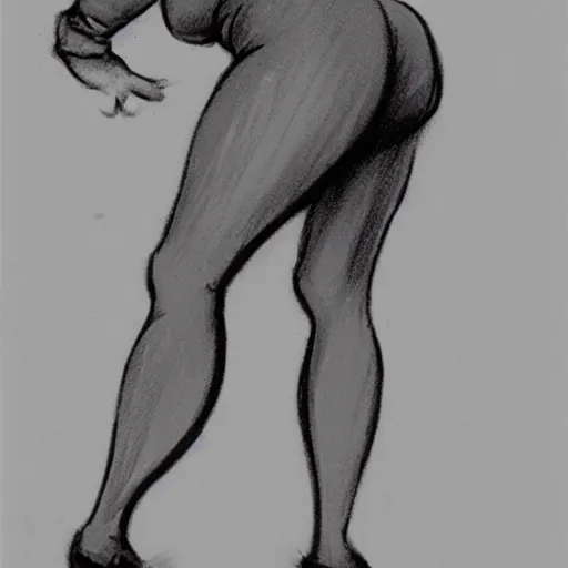 Image similar to milt kahl sketch of thick cuban girl wearing black yoga pants