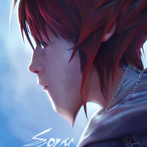 Image similar to sora from kingdom hearts, intricate, highly detailed, digital painting, artstation, concept art, matte, sharp focus, illustration, art by artgerm and greg rutkowski and alphonse mucha