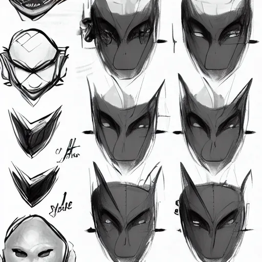 Prompt: game asset sheet, how to sketch 3 / 4 pose eyes overlay