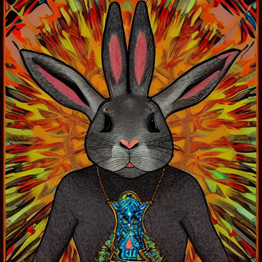 Image similar to a rabbit god by jon neimeister.