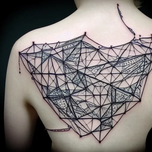 Prompt: omg check out my new deep learning tattoo! it's so aesthetic, it's an architecture diagram in wireframe!