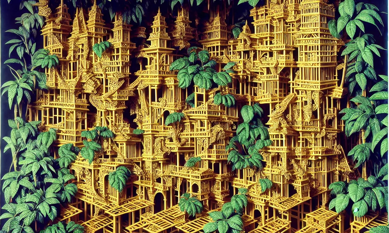 Prompt: building, jungle, jungle, jungle, jungle, jungle, jungle, jungle, jungle, jungle, jungle, jungle, jungle, jungle, jungle, jungle, kirigami, dichromatism, paradox, volumetric light, insanely detailed and intricate, hypermaximalist, elegant, ornate, hyper realistic, super detailed, by remedios varo uranga