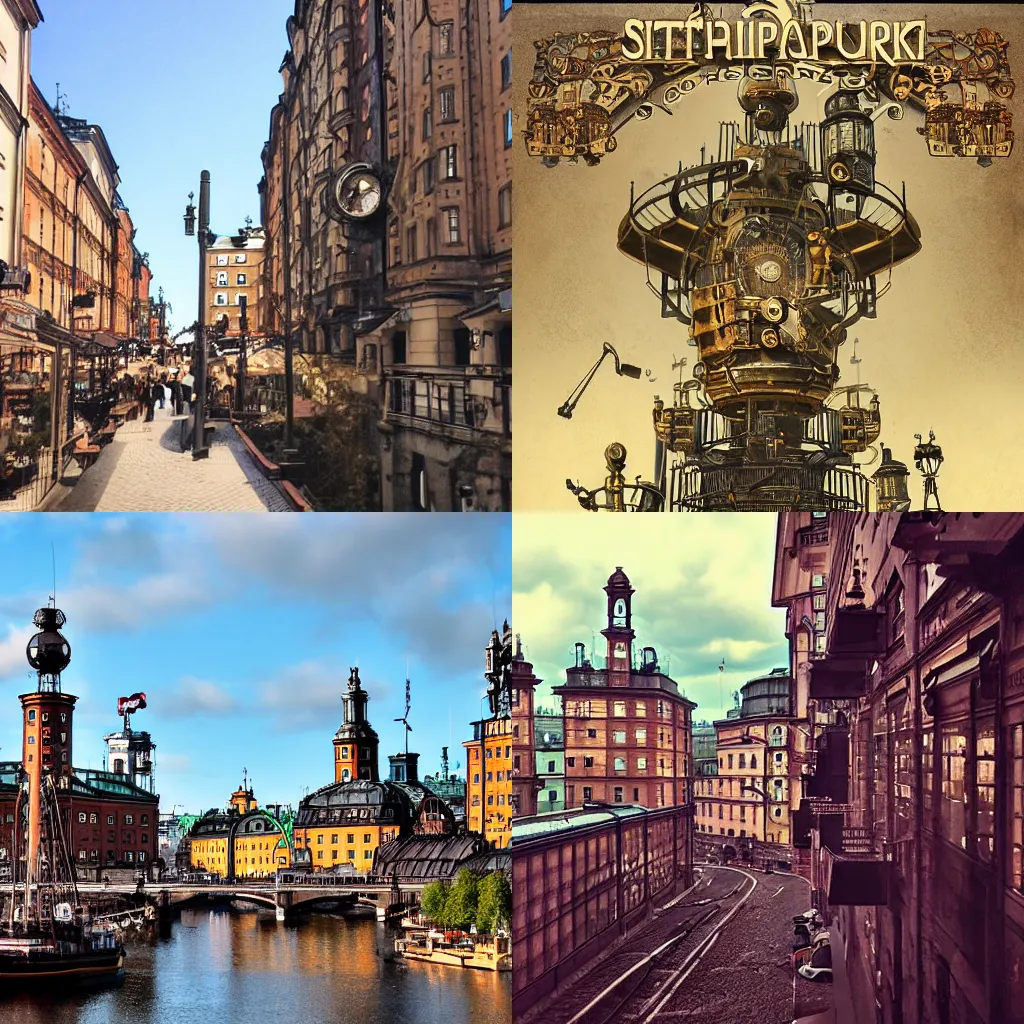 Prompt: steampunk stockholm