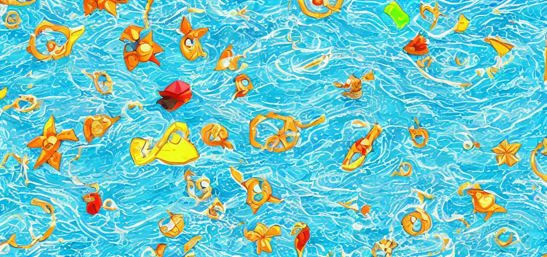 Prompt: pattern of water from wind waker, summer vibes