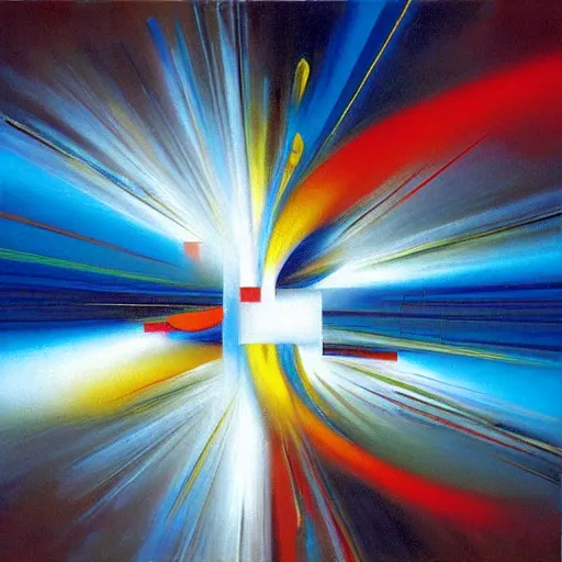 Image similar to abstract art representing momentum, oil painting by john berkey and gabriel dawe, masterwork