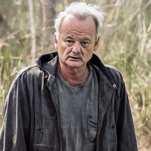 Image similar to bill murray in walking dead