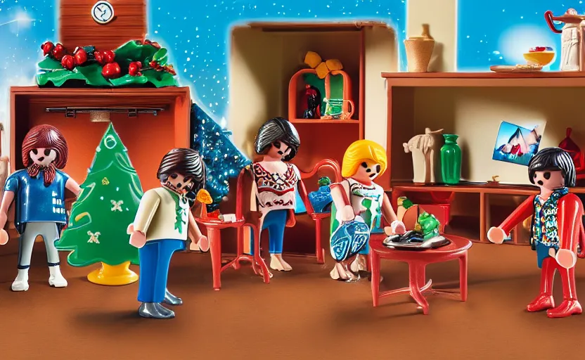 Prompt: playmobil 12-days-of-Christmas photograph