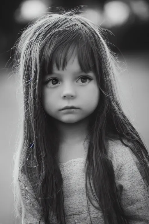 Prompt: beautiful little girl, 3 5 mm, dof, bokeh, dramatic lightind, 1 x, 5 0 0 px, centered
