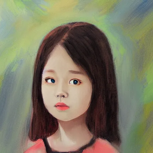 Prompt: portrait of a girl painted by eunpyon