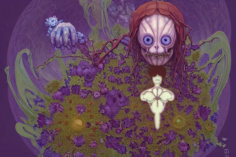 Image similar to the platonic ideal of flowers, rotting, insects and praying of cletus kasady carnage thanos dementor wild hunt doctor manhattan chtulu mandelbulb mandala ponyo spirited away davinci, d & d, fantasy, ego death, key lighting, decay, dmt, psilocybin, art by artgerm and greg rutkowski and alphonse mucha