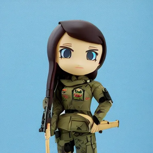 Prompt: camp, ak 4 7, nendroid, stephen bliss style