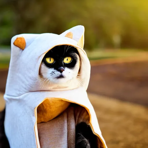 Image similar to cat wearing a burrito costume, award - winning photography 4 k