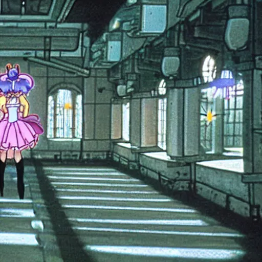 Prompt: old magic factory in sailor moon