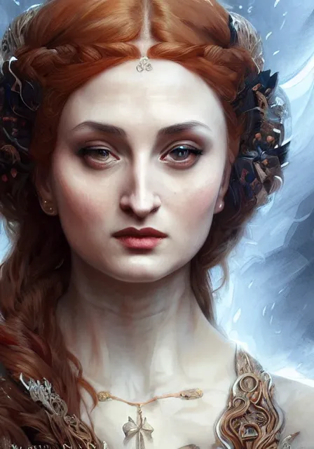 Image similar to sansa witch mummy deid, intricate, elegant, highly detailed, digital painting, artstation, concept art, smooth, sharp focus, illustration, art by artgerm and greg rutkowski and alphonse mucha and william - adolphe bouguereau