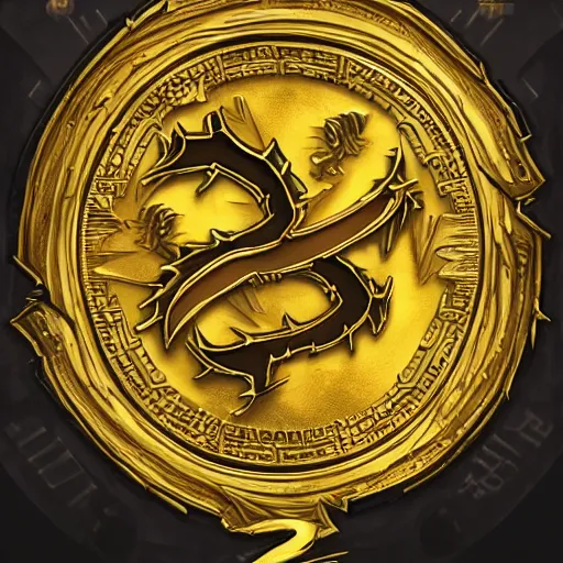 Prompt: golden dragon, bitcoin symbols, in the style of Greg Rutkowski, hearthstone artwork