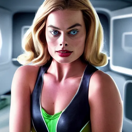 Image similar to margot robbie as she hulk