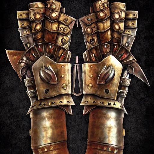 Image similar to warrior Gauntlet fist, war theme gauntlet fist, fantasy gauntlet of warrior, armored gauntlet fist, fiery coloring, epic fantasy style art, fantasy epic digital art, epic fantasy weapon art