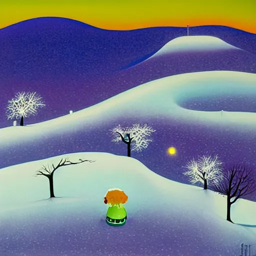 Image similar to A barren winter landscape by Chiho Aoshima