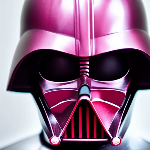 Image similar to a photo of darth vader in pink armor, ultra detailed, hyper realistic, studio lighting, 6 0 mm lens