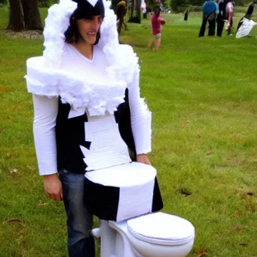 Image similar to creative costume made with toilet paper