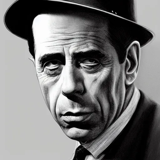 Prompt: humphrey bogart, portrait, in the style of alex ross, 2 d, 4 k, unreal, intricate, digital painting, highly detailed, artstation, sharp focus, illustration,