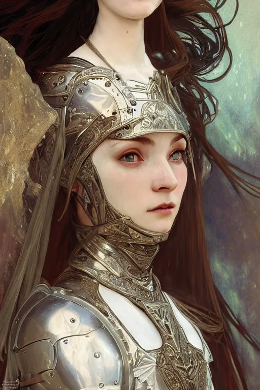 Prompt: beautiful and victorian and holy and divine and elite young medieval female white armor knight portrait +shinny eyes+front face with light flowing hair, ultradetail face, art and illustration by tian zi and craig mullins and WLOP and alphonse mucha, fantasy, intricate complexity, human structure, human anatomy, fantasy character concept, watermark, blurry, hyperrealism 8k