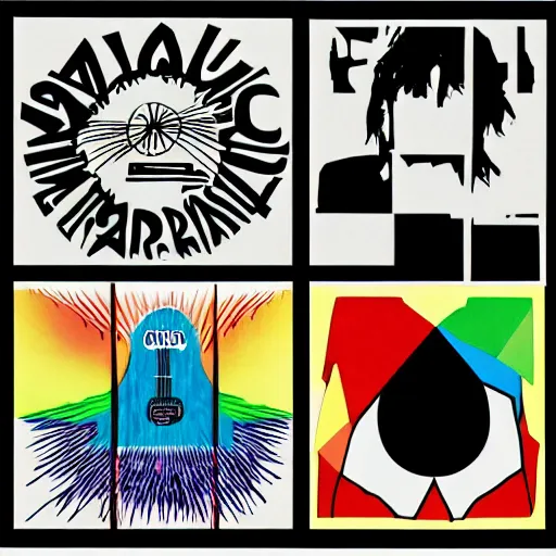 Prompt: Collage, Radiohead logo, Radiohead logo, Radiohead logo, Radiohead logo