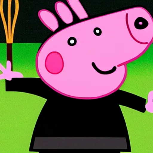 Prompt: Peppa pig as a character in The Matrix