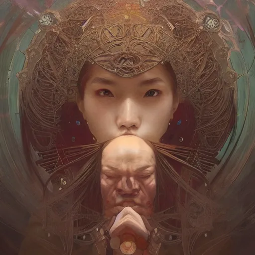 Prompt: A portrait of 蔡徐坤 by Ross Tran!! and alphonse mucha and greg rutkowski! and Zdzisław Beksiński!!,In style of digital art.Symmetrical face.dark Fantasy,smooth,hyper detailed,sharp focus,Soft light.4k