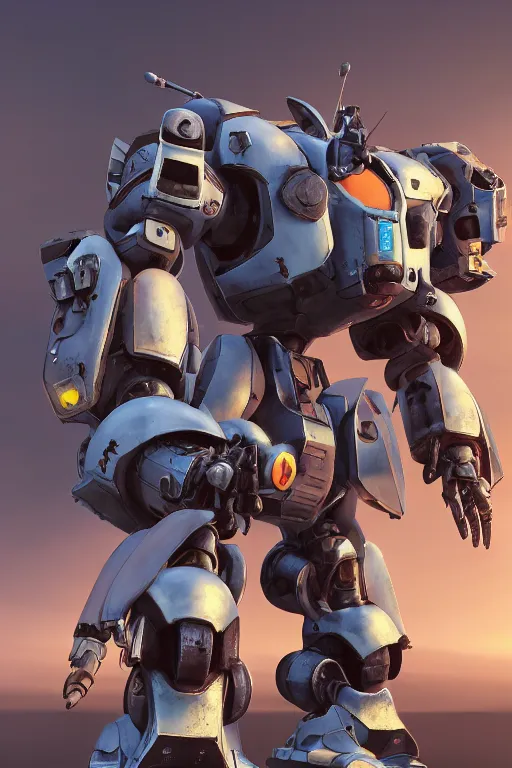 Image similar to mechwarrior 5 : mercenaries mech megaman transformer robot boss tank engine game octane render, 4 k, hd 2 0 2 2 3 d cgi rtx hdr style chrome reflexion glow fanart, global illumination ray tracing hdr fanart arstation by ian pesty by jesper ejsing pixar and disney unreal zbrush central hardmesh