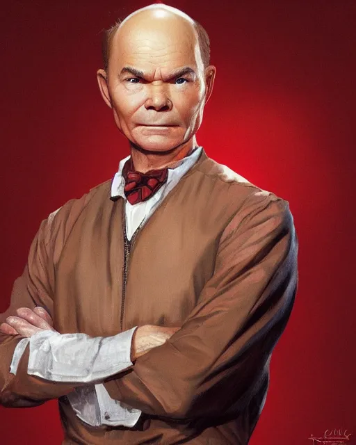 Image similar to Red Forman, Batman portrayed by Red Forman, digital art, trending on artstation oil on canvas by J. C. Leyendecker and Edmund Blair Leighton and Charlie Bowater octane render