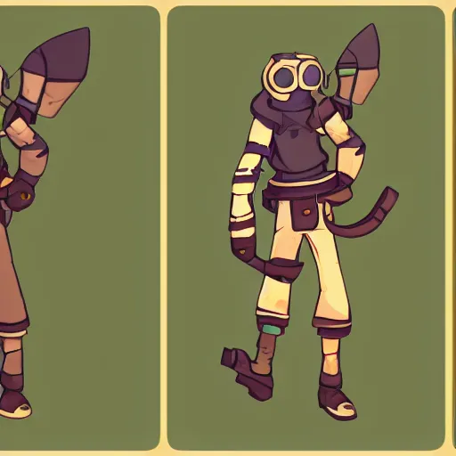 Image similar to character design of a stylized explorer and cartographer in the TF2 style