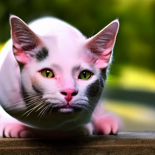 Image similar to a cat - pig - hybrid, animal photography