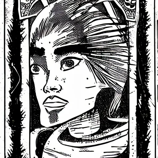Prompt: tarot card art style, the face of a person named rigor delipop
