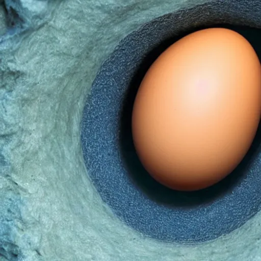 Prompt: a photo of an egg. an octompus is hatching from inside.